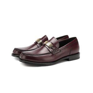 Bottega Veneta Varenne Leather Loafers with Buckle 41 8 Mens Barolo Wine New